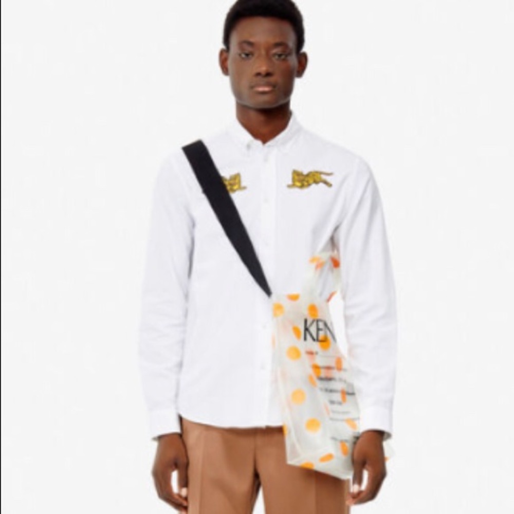 KENZO men’s jumping tiger shirt, white Size XXL